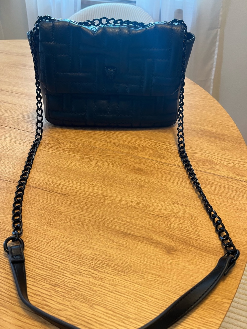 Jessica Simpson Black Quilted Chain-Handle Shoulder Bag - Sleek Women's Crossbod